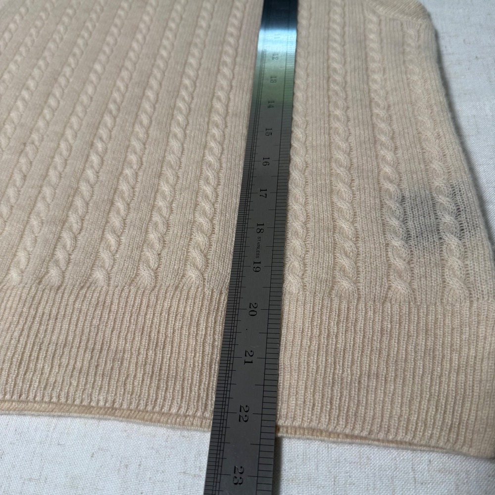 House of Harlow 1960 100% Cashmere Sleeveless Vest Beige L Semi Sheer Luxury - Picture 10 of 11